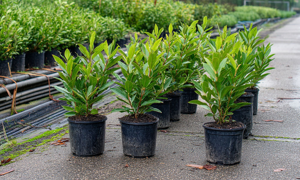 Portugese laurier meerdere potjes