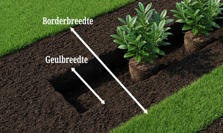 borderbreedte en geulbreedte